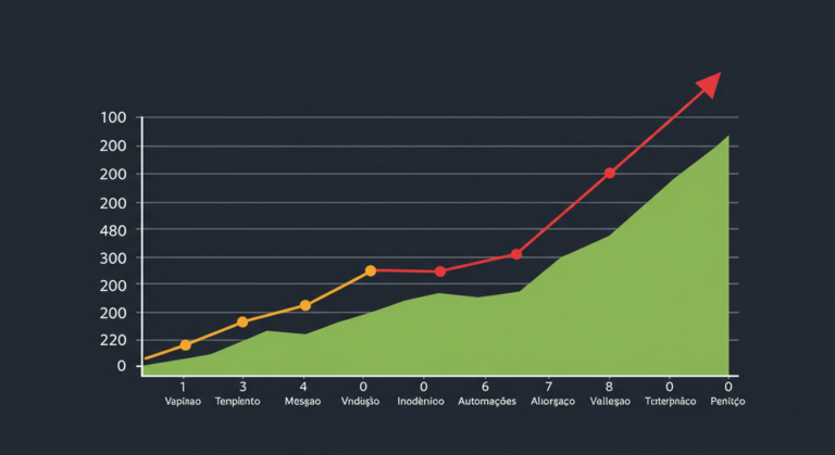 Um gráfico mostrando a melhoria nas vendas após a implementação de automações de marketing. Um gráfico mostrando a melhoria nas vendas após a implementação de automações de marketing.