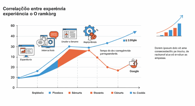 Gráfico ilustrando a correlação entre a experiência do usuário e o ranking no Google.
